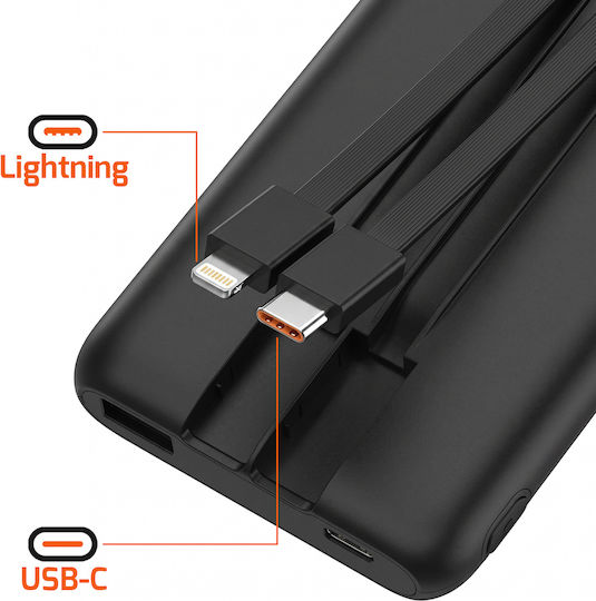 LinQ Power Bank 10000mAh 22.5W с USB-A Порт и USB-C Порт Черен