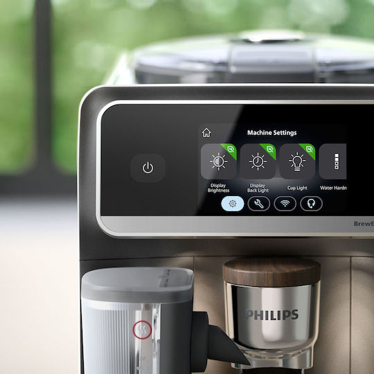 Philips Café Aromis Серия 8000 Автоматична Еспресо Машина 1500W Налягане 15bar за Капучино с Мелачка и Wi-Fi Сива EP8757/12