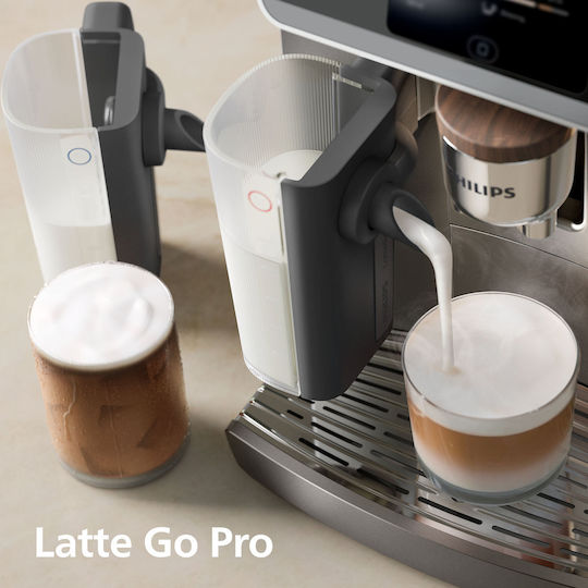 Philips Café Aromis Серия 8000 Автоматична Еспресо Машина 1500W Налягане 15bar за Капучино с Мелачка и Wi-Fi Сива EP8757/12