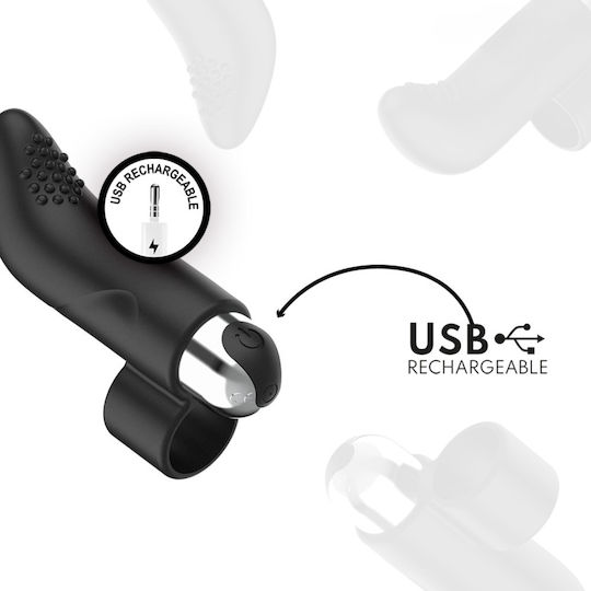 Vibrator Deget 7 Moduri De Vibrație 3 Viteze Stimulare Clitoris Sân Silicon Medical Rezistent La Apă Fără BPA Portabil Ușor De Curățat Încărcare USB Negru