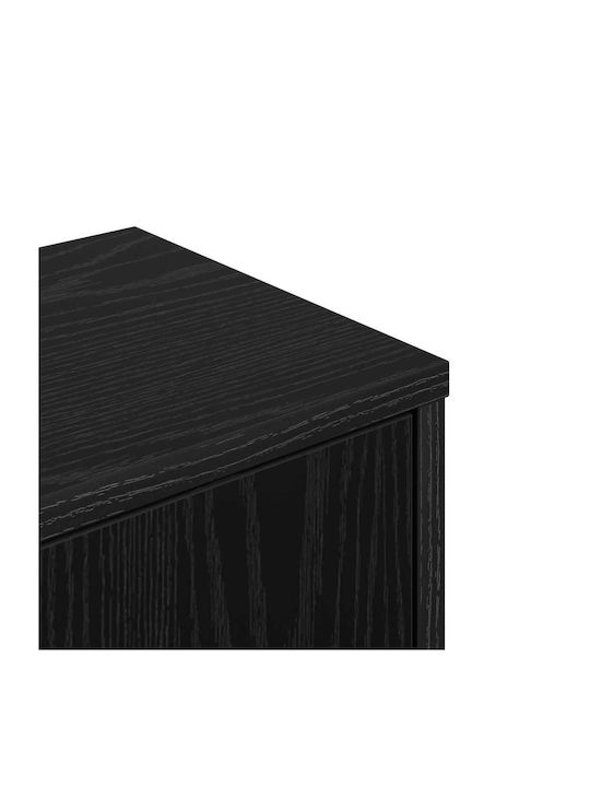 Raft Colț Perete Stejar Negru 48x48x120 cm