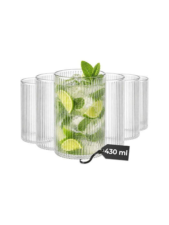 Miamio Set Pahare Pentru Apă Cocteiluri Din Sticlă 430ml 6 Bucăți