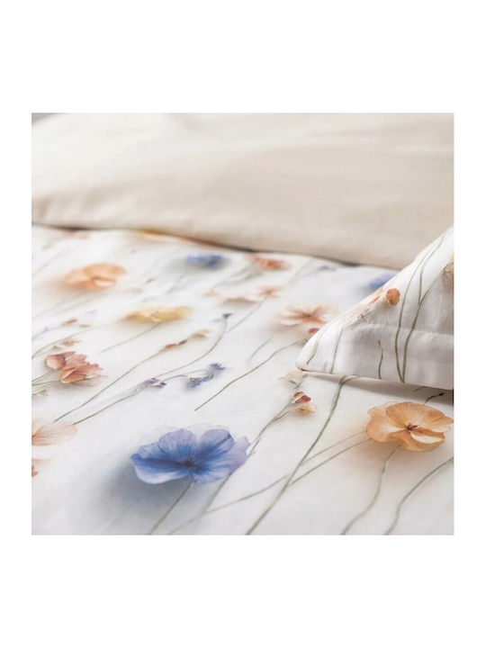 Pucioasa Set Huse Pentru Pilote 240x250cm Supradimensionată Cu 2 Fețe De Pernă & 1 Cearșaf Colorful Flowers
