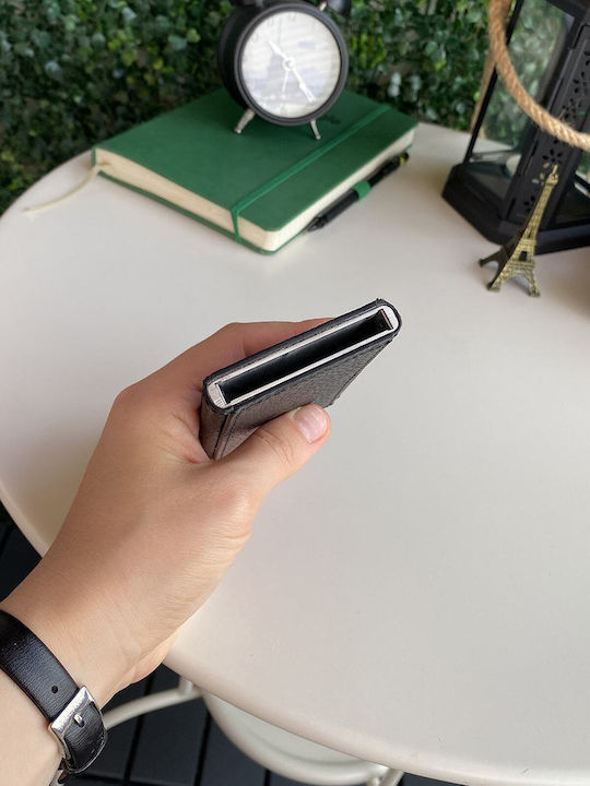 Кожен Мъжки Портфейл за Карти с RFID Черен