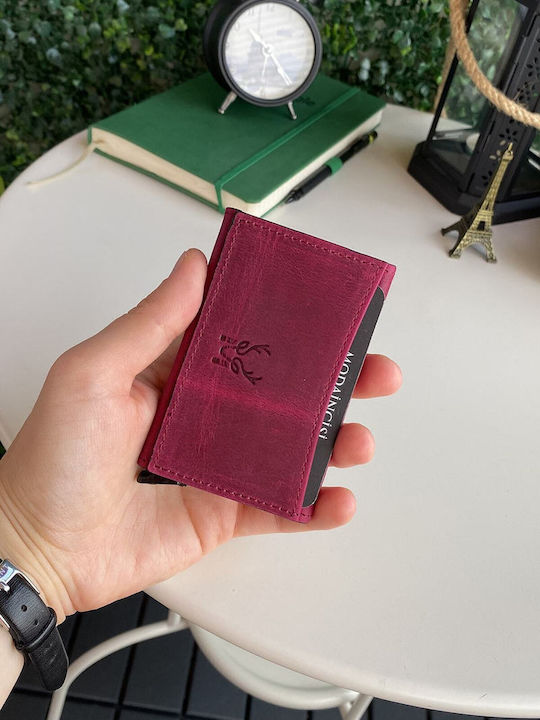 Кожен Мъжки Портфейл за Карти с RFID Черен