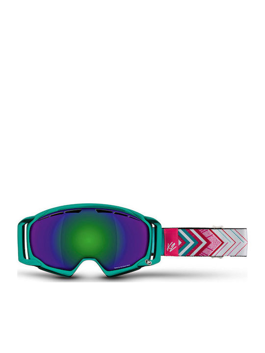 K2 Captura Μάσκα Σκι & Snowboard Ενηλίκων Πολύχρωμη με Φακό Καθρέπτη Μωβ