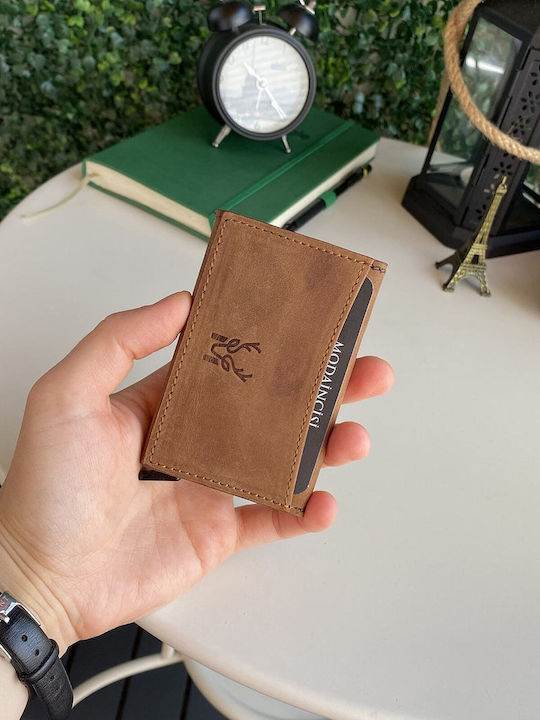 Мъжки Кожен Портфейл за Карти с RFID Черен