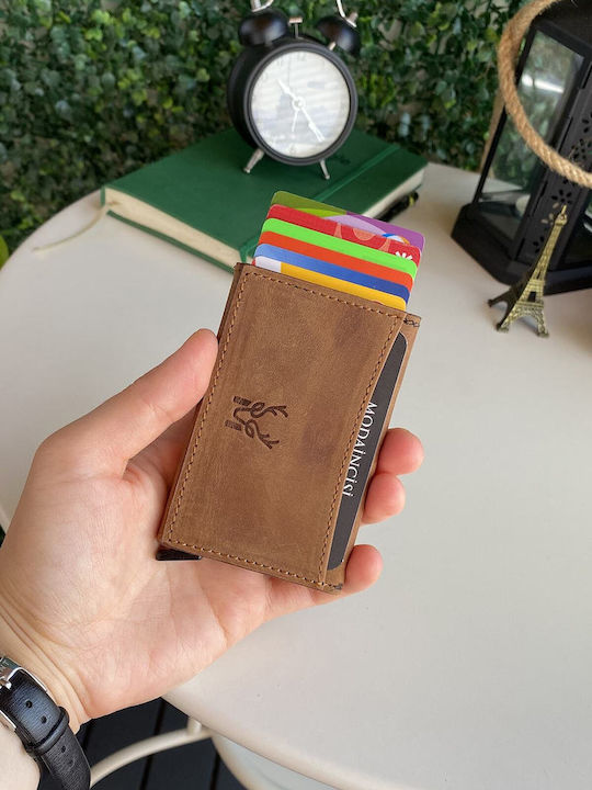 Мъжки Кожен Портфейл за Карти с RFID Черен