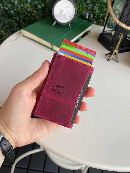 Мъжки Кожен Портфейл за Карти с RFID Черен