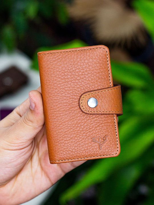 Кожен Мъжки Портфейл за Карти с RFID Червен