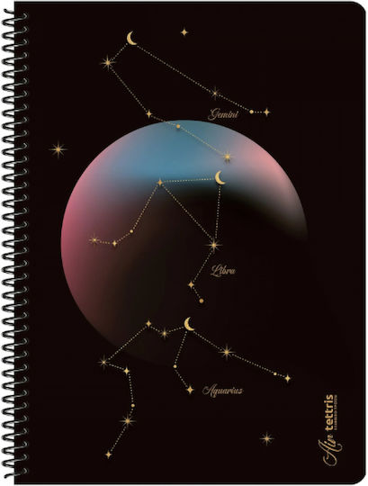Tettris Spiral Notebook Ruled 120 Sheets 4 Subjects (Miscellaneous Designs) A4-4Θ-212