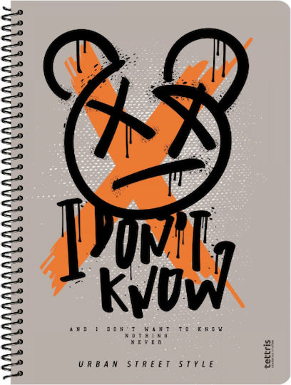 Tettris Spiral Notebook Ruled 90 Sheets 3 Subjects (Miscellaneous Designs) A4-3Th-213