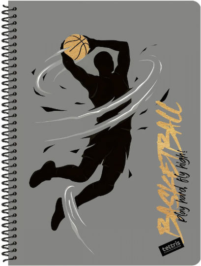 Tettris Spiral Notebook Ruled 90 Sheets 3 Subjects (Miscellaneous Designs) A4-3Th-215