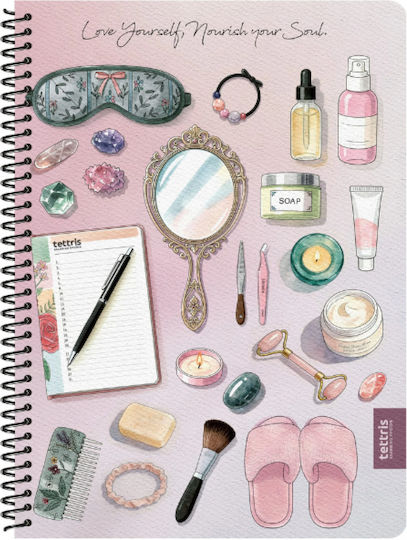 Tettris Spiral Notebook Ruled 60 Sheets 2 Subjects (Miscellaneous Designs) A4-2Θ-206