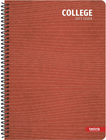 Tettris Spiral Notebook Ruled 60 Sheets 2 Subjects (Miscellaneous Designs) A4-2Θ-252