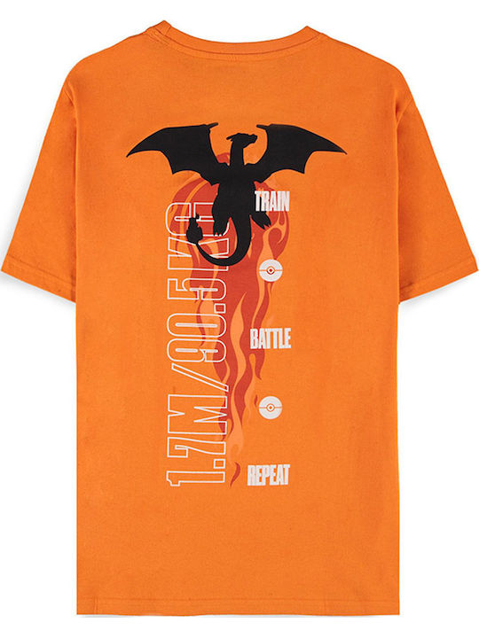 Difuzed Pokemon Charizard T-shirt Pokemon Orange
