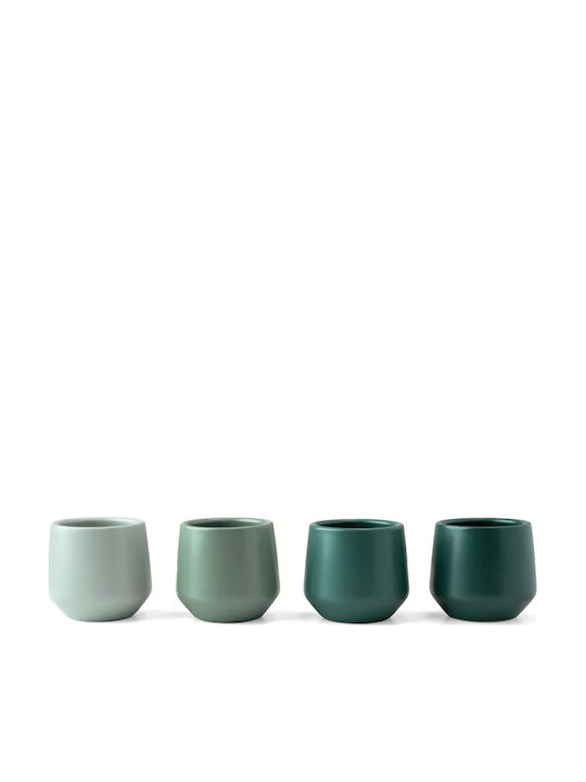Miamio Set Cesti Espresso Ceramice Verzi 90ml 4 Bucăți
