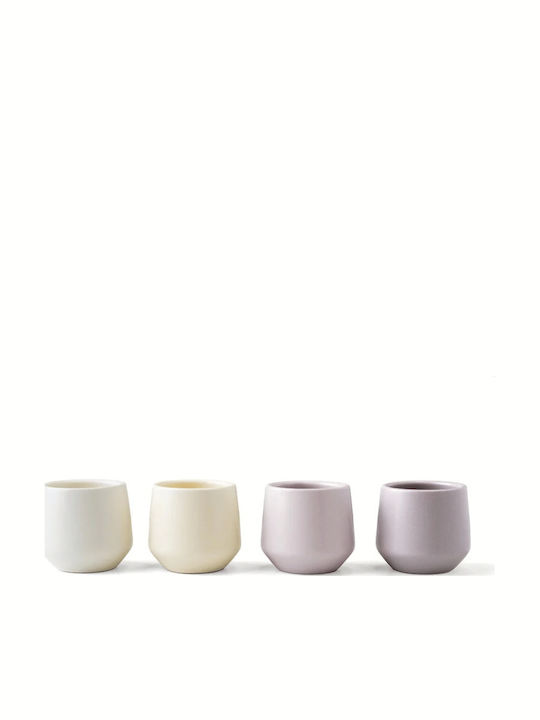 Miamio Set Cesti Espresso Ceramice Roz 90ml 4 Bucăți