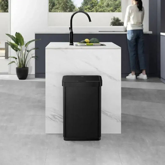 Eko Eko Waste Bin made of Inox Steel with Sensor Black 50lt