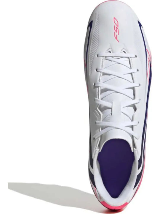 adidas F50 Hyperfast Club FG/MG Football Shoes with Cleats White