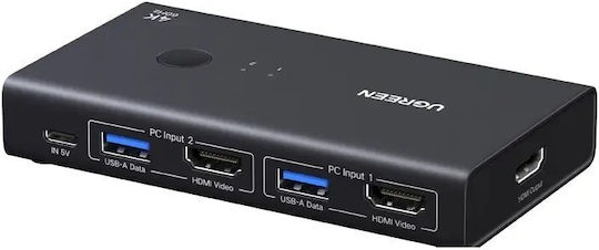 Ugreen Ak502 Ak502 KVM & Data Switch with USB / USB-C / HDMI / USB 3.0 / Audio