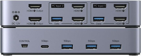 Ugreen Ak703 KVM & Data Switch with USB / HDMI / USB 3.0 / Audio