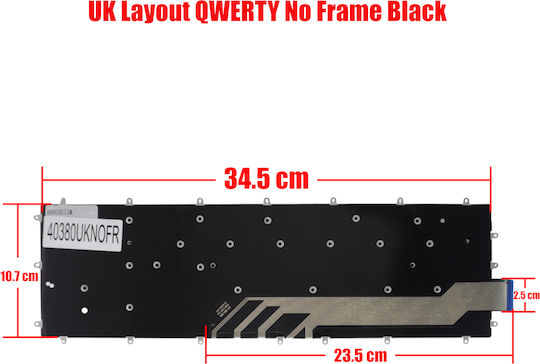 Laptop Keyboard Dell G Series G3 3500 3590 G5 5500 SE 5505 5587 0X1R2N X1R2N 0GGVTH GGVTH 0KJFJT KJFJT PK131Q03A05 UK No Frame Black Code 40380UKNOFR