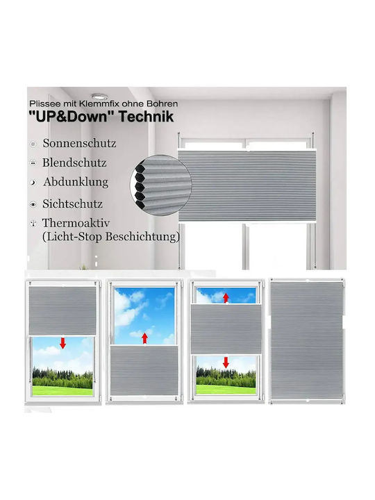 Woltu Jaluzea De Aluminiu Gri Lățime 75xÎnălțime 220cm