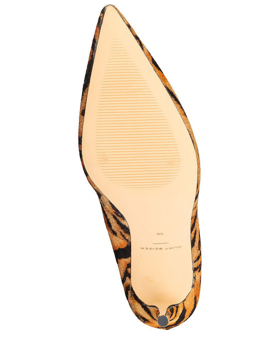 Pantofi cu toc Animal Print Maro