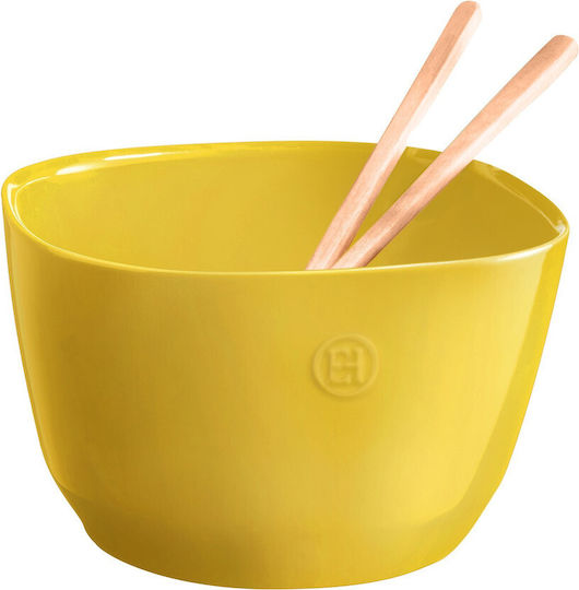 Emile Henry Ceramic Yellow Salad Bowl