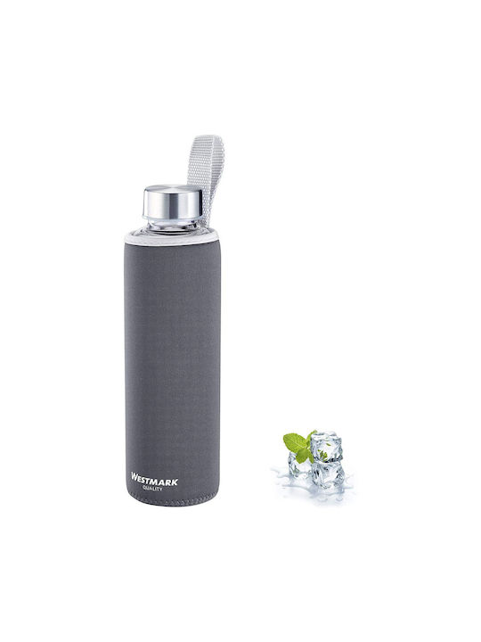 Westmark Viva Water Bottle Glass with Screw Lid Grey 550ml