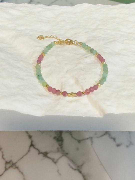 Solandra Bracelet Emerald Pink Tourmaline Gold-plated Silver Accessories Clasp
