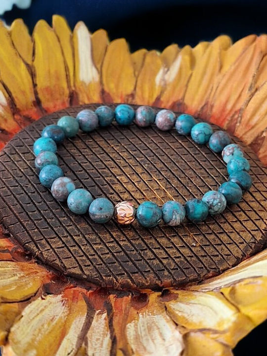 Brățară Naturală Howlite Turcoaz Americană Zina Piatra 925 Argint Accesorii Aur Roz