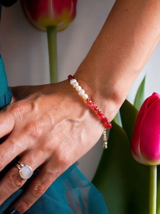 Natya Friendship Bracelet Made Agate Crystals Natural Pearls