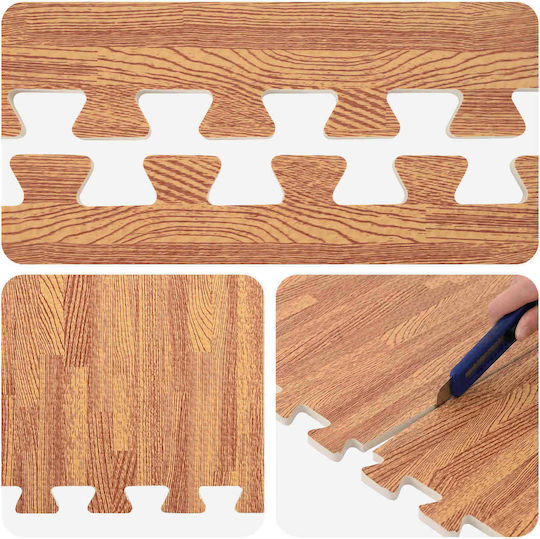 vidaXL Saltele Puzzle Pentru Sala De Sport Maro 60x60x1cm 40 Bucăți