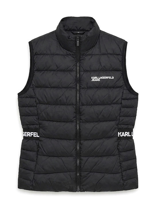 Women's Sleeveless Jacket for Spring/Autumn Black