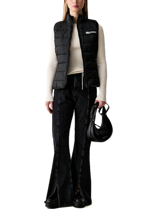 Women's Sleeveless Jacket for Spring/Autumn Black