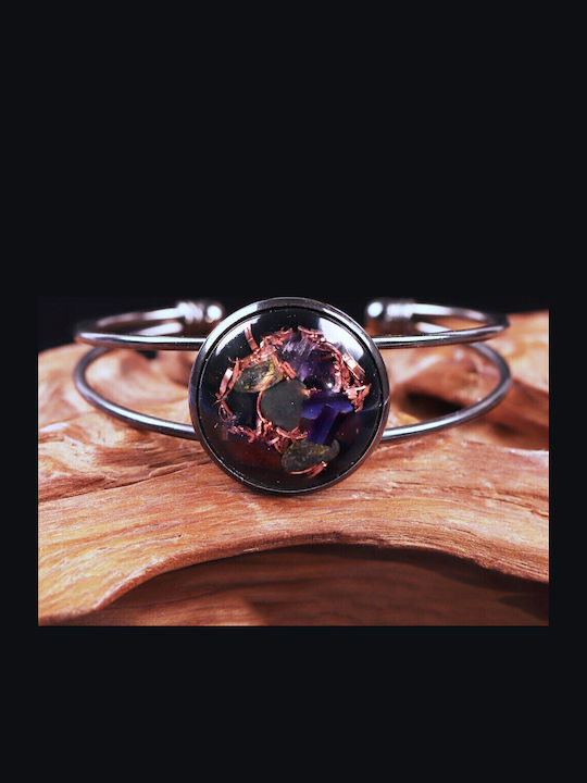 Salena Orgon Bracelet Amethyst Citrine Green Aventurine Red Agate Shell Copper Strips 6 Cm