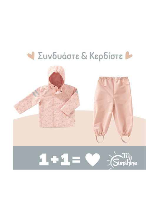 Αδιάβροχο Παιδικό Casual Μπουφάν Κοντό με Κουκούλα Mimosa
