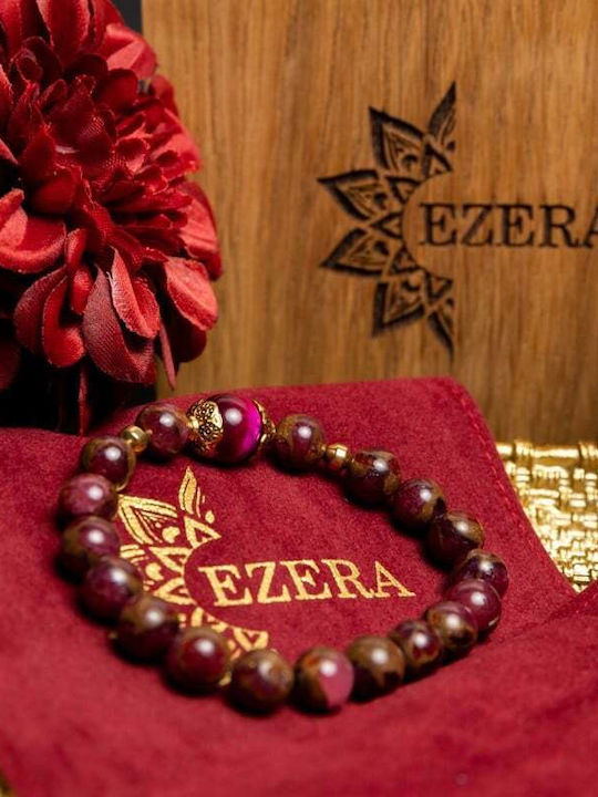 Karina Girls' Bracelet Red Cloisonné Beads Tiger's Eye 8mm Beads Karina Girls' Bracelet Red Cloisonné Beads Tiger's Eye 8mm Beads