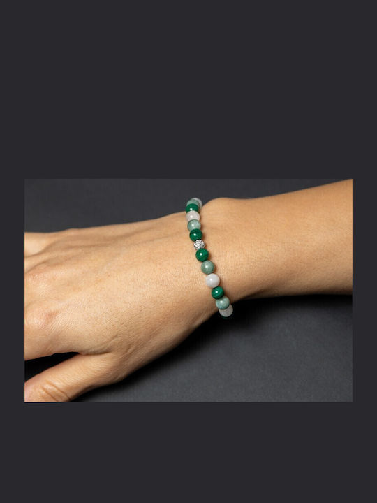 Brățară Elegantă Pentru Fete Mehal Cu Pietre Semiprețioase Malachit Piatra Lunii Jad Verde Mărgele 6mm