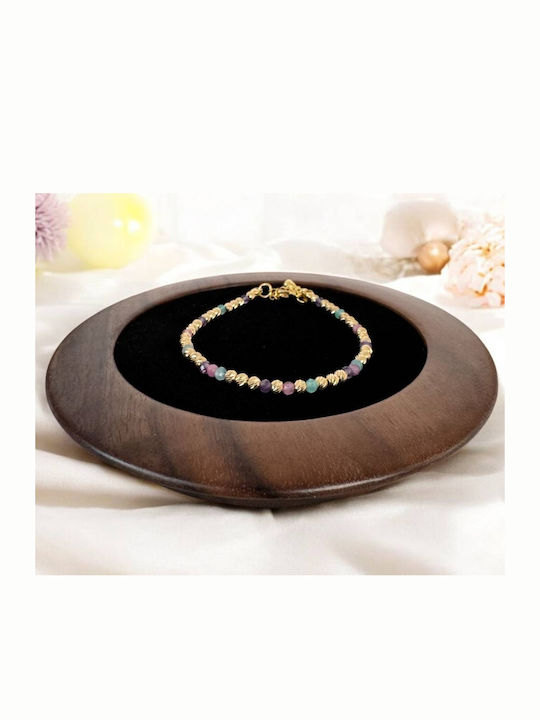 Brățară Elegantă Handmade Pentru Femei Imani Ametist Roz Turmalină Amazonit Argint 925 Plăcută Cu Aur Mărgele