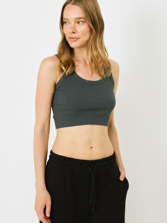 Cotton Rib Elastic Women's Tank Top with Spaghetti Strap