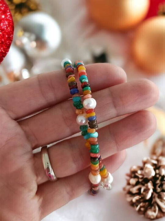 Colier Choker Din Argint 925 Cu Mărgele Naturale Ayana Și Cioburi Colorate De Scoică
