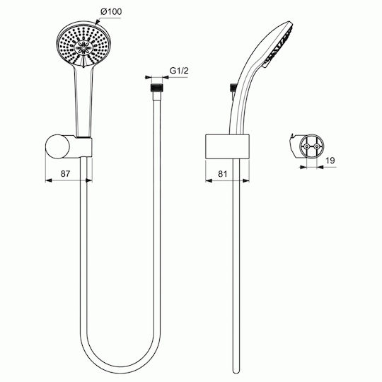 Ideal Standard Idealrain M3 Handbrause mit Spirale