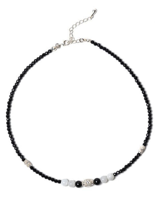 Shrey Choker Necklace Made Natural Black Spinel Stones Accessories 925 Silver Clasp System