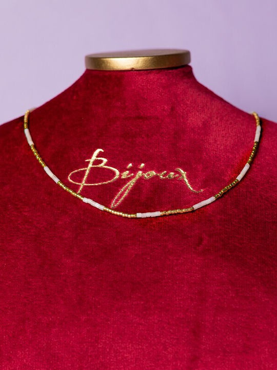 Colier Cu Piatră Semiprețioasă Roz Cuarț Elegant Piatră Naturală Choker Vania Sunstone Miyuki Seed Placat Cu Aur 18k