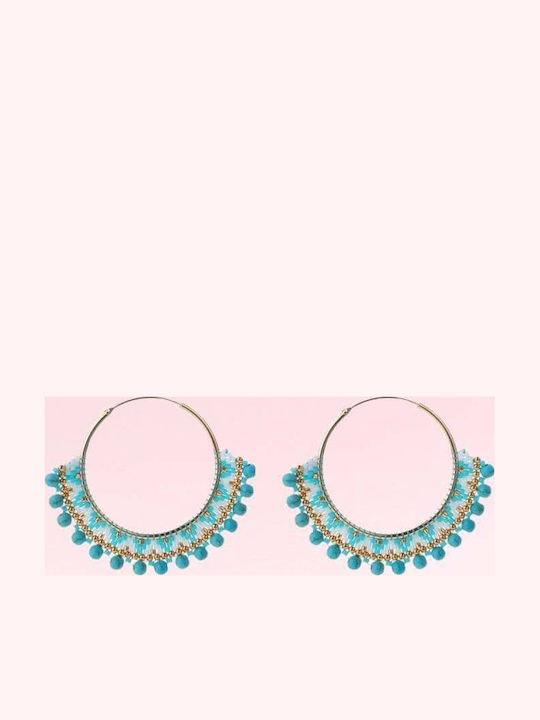 Priya Round Turquoise Earrings Handmade From Miyuki Beads Bohemian Design