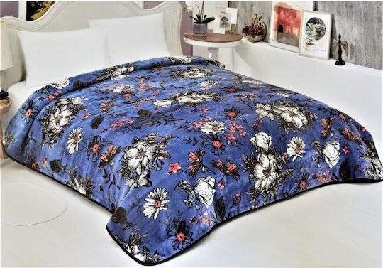 Kotonia Home Μονή 160x220εκ. Blu Flowers