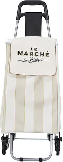 Fabric Shopping Trolley Foldable Beige